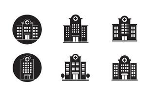 Hospital Building Icon Set for Branding vector