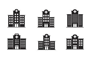 Hospital Building Icon Set for Business Use vector