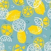 Colorful lemon seamless pattern. For printing on fabric, labels, T-shirt, paper. Fruit background. vector