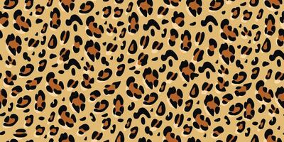 Leopard seamless pattern. Animalistic print for fabric, paper. Brown hand-drawn background vector