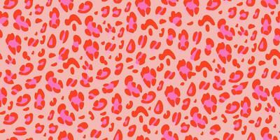 Leopard pink seamless pattern. Animalistic print for fabric. vector