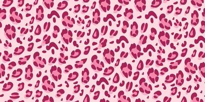 Leopard pink seamless pattern. Animalistic print for fabric. hand-drawn background vector