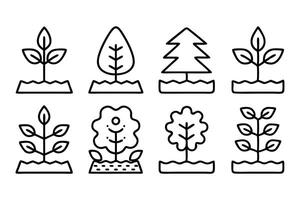 Path to Progress Growth Line Icons vector
