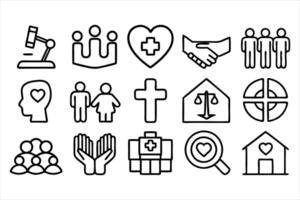 Policy Pathways Social Change Icons vector