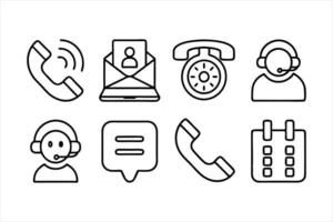 support line icon set vector