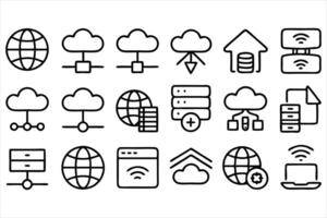 HostPro Web Hosting Essentials Icons vector