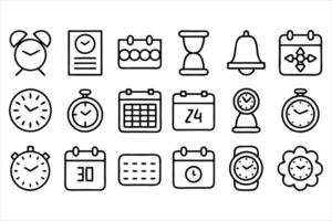 time line icon set set of outline icons relate vector
