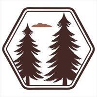 Campfire and Mountain Views tree vector
