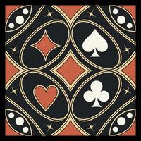 a card game playing card pattern with spades, hearts and clubs vector
