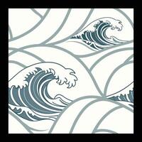a pattern with waves and a blue and white background. vector