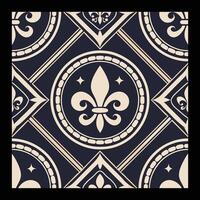 a black and white pattern with fleur de list. Stylish Abstract Patterns. vector