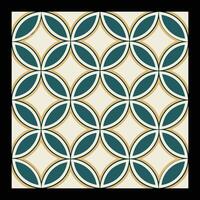 a square pattern with circles in teal and gold vector