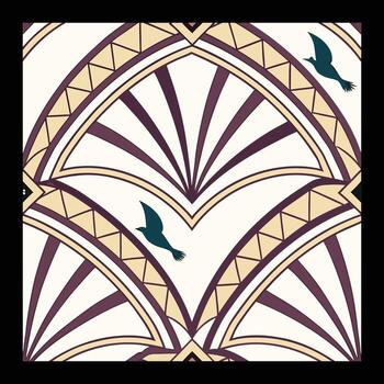 a pattern with birds and a bird on it vector