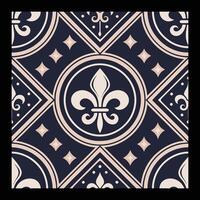 a black and white pattern with fleur de lis. vector