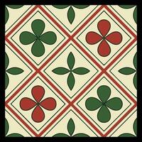 a square pattern with four clover leaves. vector