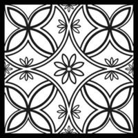 a black and white drawing of a flower pattern. vector