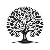Deciduous Tree Silhouette Vectors for Web Design Elements