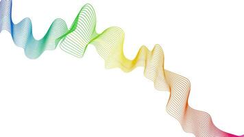 Abstract backdrop with colorful wave gradient lines on white background. Modern technology, wave design vector