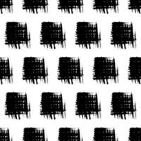 Seamless pattern with black brush stroke in square form on white background. illustration vector
