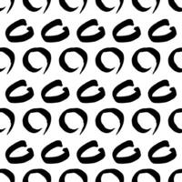 Seamless pattern with black sketch hand drawn brush scribble circles shape on white background. Abstract texture. illustration vector