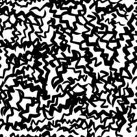 Seamless pattern with black wavy grunge brush strokes in abstract shapes vector