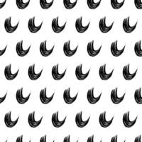 Seamless pattern with black wavy grunge brush strokes in abstract shapes on white background vector