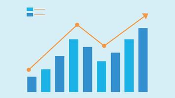 Chart showing investment growth. Flat style graphics. vector