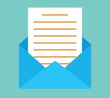 Graphics of an open envelope with a letter. Open email envelope. Graphics in sketchy style. vector