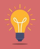 image of a light bulb. The light bulb symbolizes an idea, an idea, a concept. Flat style graphics. vector