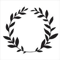 wreath of branches and leaves. doodle illustration in sketch style vector
