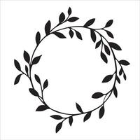 wreath of branches and leaves. illustration in sketch style vector