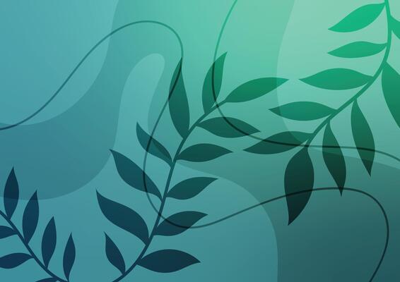 Green leave art soft plant line curve background