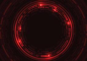 Technology dark red len circle abstract background vector