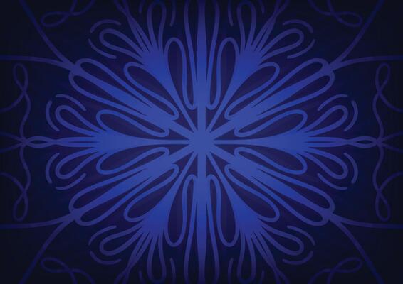 Blue mandala dark line pattern flower background