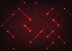 Square dark red tech light line pattern background vector