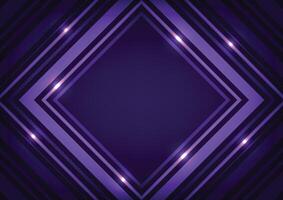 Square purple light line tech pattern background vector