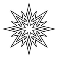Star Bethlehem Christmas contour outline line icon black color image thin vector