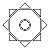 Symbol Rub el Hizb Islam Ramadan equilibrium of static dynamic Sacred geometry contour outline line icon black color illustration image thin flat vector