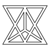 Star tetrahedron Sacred geometry contour outline line icon black color illustration thin vector