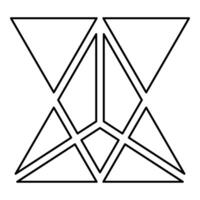 Star tetrahedron Sacred geometry contour outline line icon black color illustration image thin vector