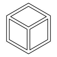 Hexagedron Sacred geometry symbol contour outline line icon black color image thin vector