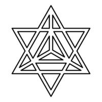 Star tetra Sacred geometry symbol contour outline line icon black color illustration image thin flat style vector