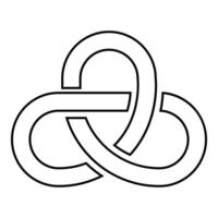 Gordian knot Sacred geometry symbol contour outline line icon black color illustration image thin flat style vector
