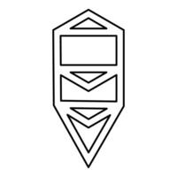 Tree life Sacred geometry symbol contour outline line icon black color illustration image thin flat style vector