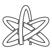 Atheism symbol sign contour outline line icon black color illustration image thin flat style vector