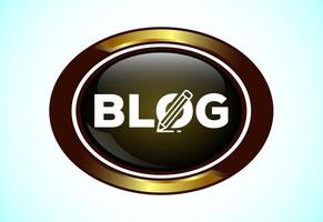 Blog icon, Content writing icon, Button design vector