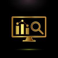 Data analytics icon design illustration, Gold color vector