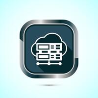 Data center icon design illustration. Computer server icon, Gray shadow button design vector