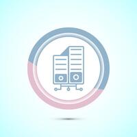 Data center icon design illustration. Computer server icon, Pastel color button design vector