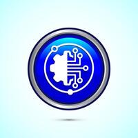 Digital transformation icon. Digitalization sign suitable for mobile apps, and web designs, Blue color round button design vector